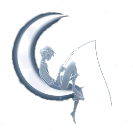Logo pêcheur sur lune